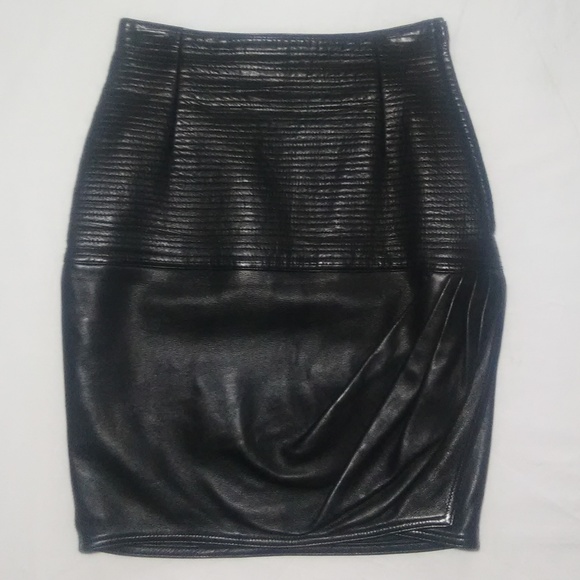 Versace Dresses & Skirts - GIANNI VERSACE Vintage Black Leather Skirt Size 42